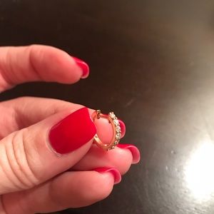 14kt Rose Gold with Diamonds Huggies/Earrings NWOT